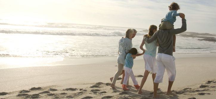 Family Walking on a Beach